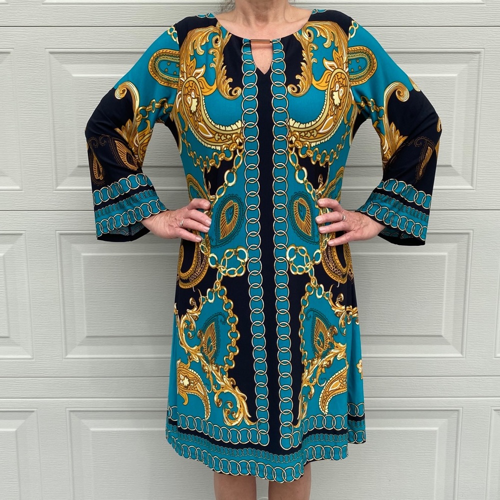 Forever Flowy Pattern Long Sleeve Dress